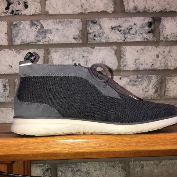 UGG 11 Energ Treadlite Gray Knit Suede Light Lace Up Boots White Sole - Picture 4 of 13